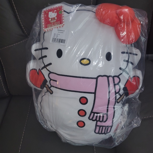 Hello Kitty Snowman Pillow - White and Red - Picture 1 of 6